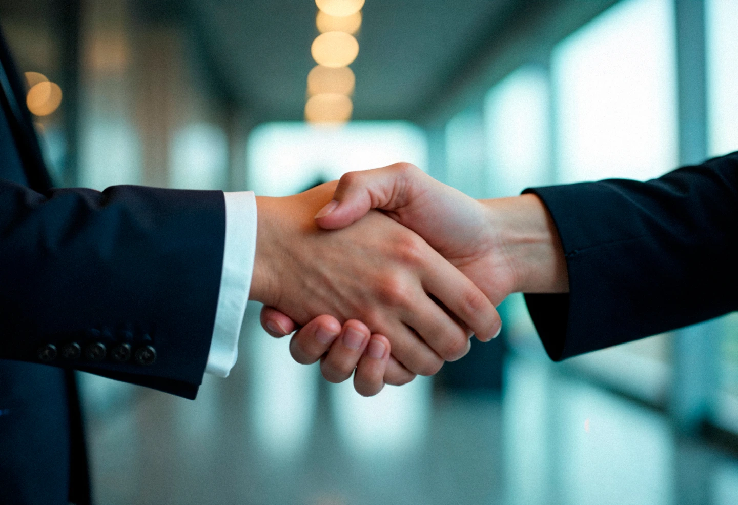 close up shot of handshake