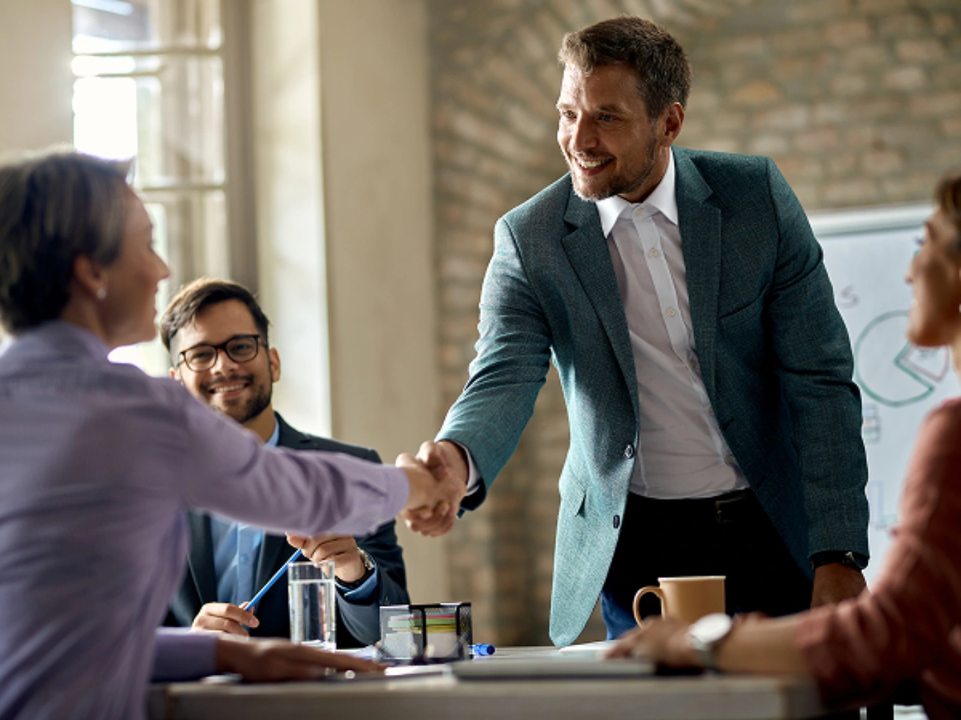 man handshaking